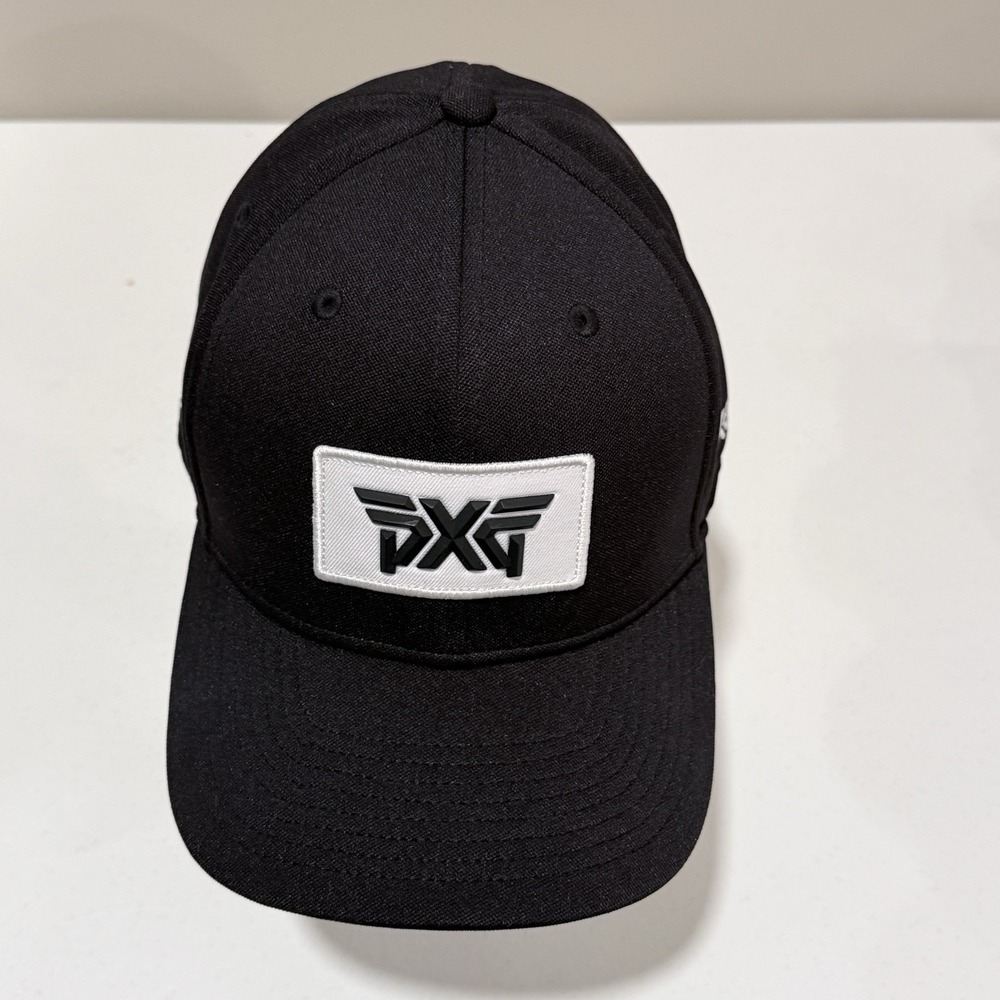 PXG Black Adjustable Breathable Golf Hat Polyester Logo Snapback Unisex